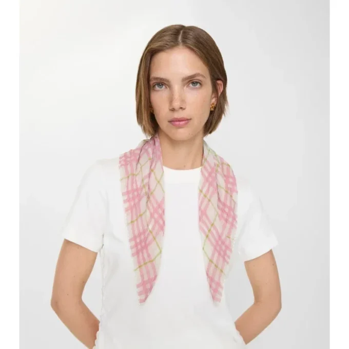 Check Silk Scarf