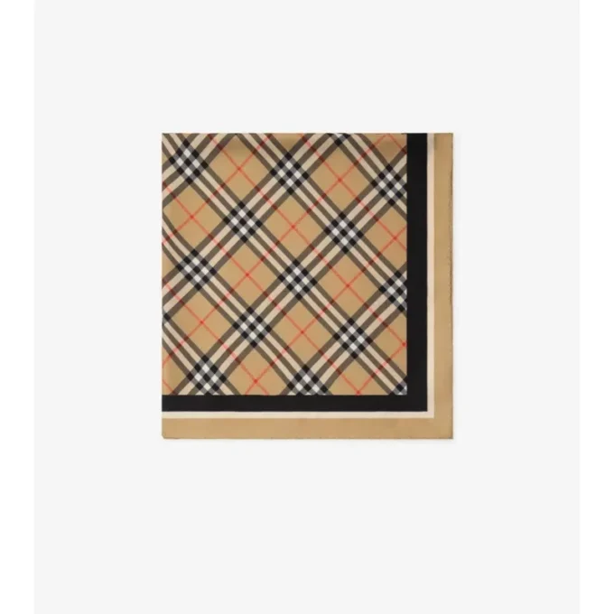 Check Silk Scarf