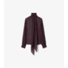 Check Silk Scarf Blouse