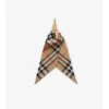 Check Silk Scarf Charm