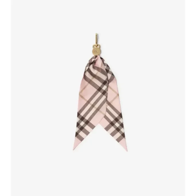 Check Silk Scarf Charm