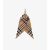 Check Silk Scarf Charm