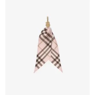 Check Silk Scarf Charm