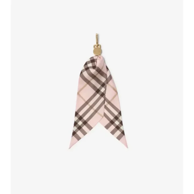 Check Silk Scarf Charm