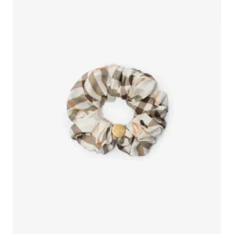 Check Silk Scrunchie