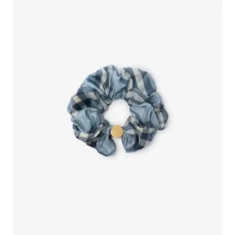 Check Silk Scrunchie