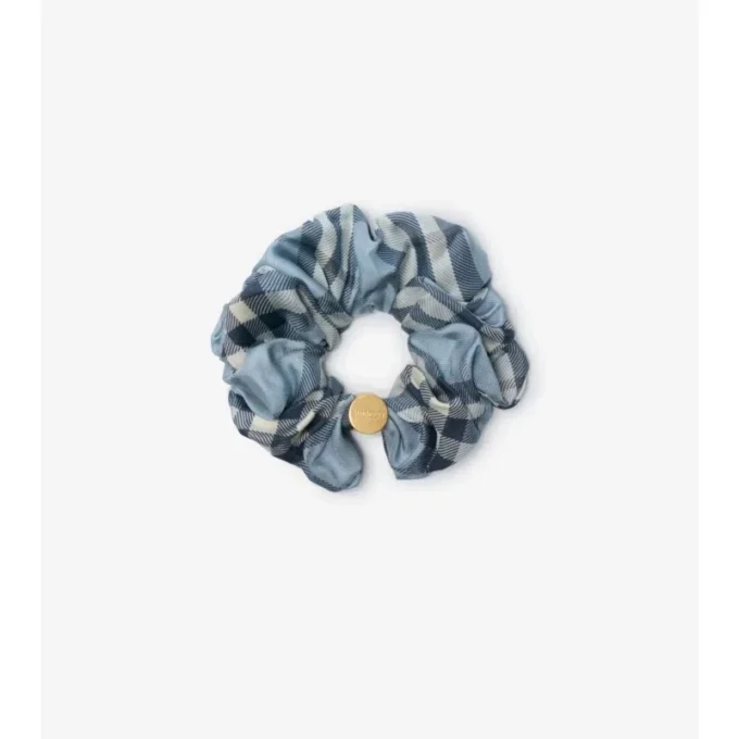 Check Silk Scrunchie