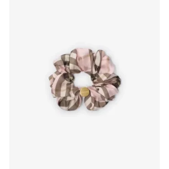Check Silk Scrunchie