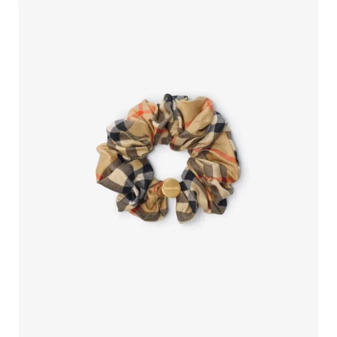 Check Silk Scrunchie