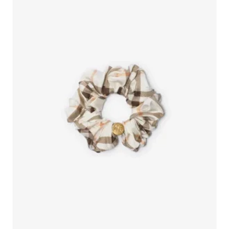 Check Silk Scrunchie