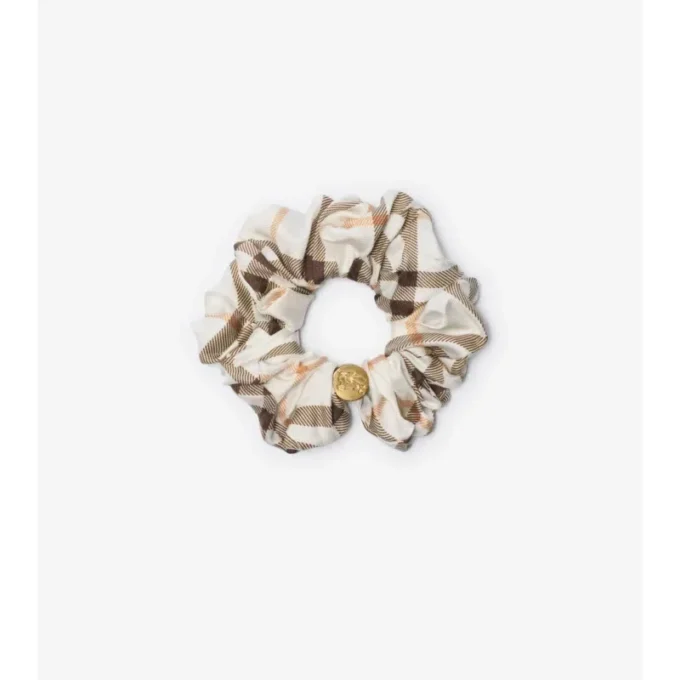 Check Silk Scrunchie