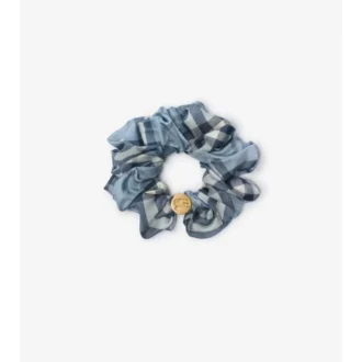Check Silk Scrunchie