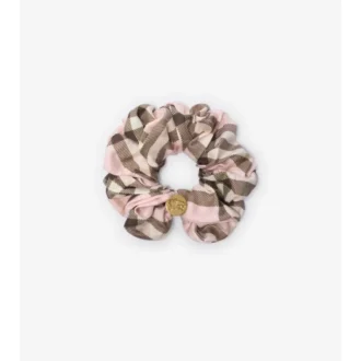 Check Silk Scrunchie