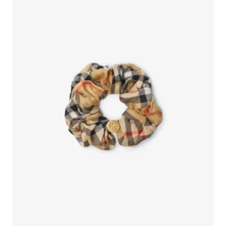 Check Silk Scrunchie