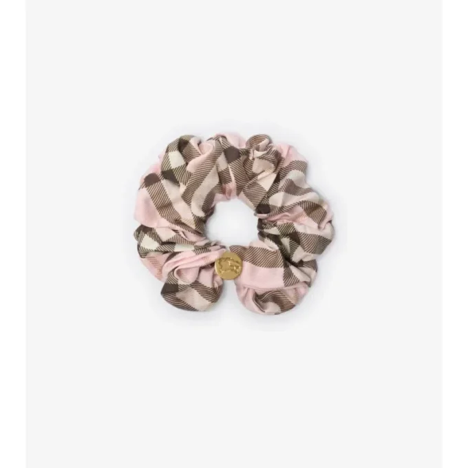 Check Silk Scrunchie