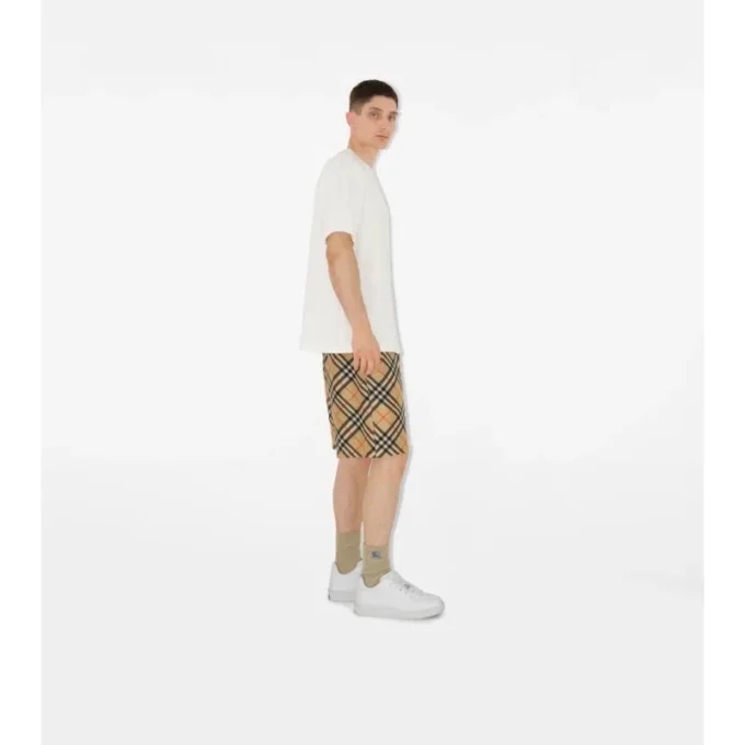 Check Silk Shorts