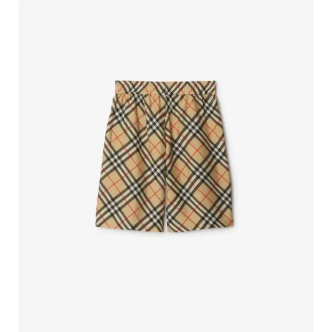 Check Silk Shorts