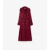 Check Silk Trench Coat