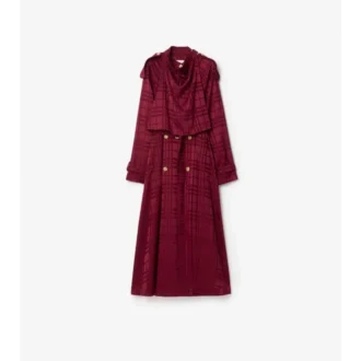 Check Silk Trench Coat