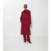 Check Silk Trench Coat