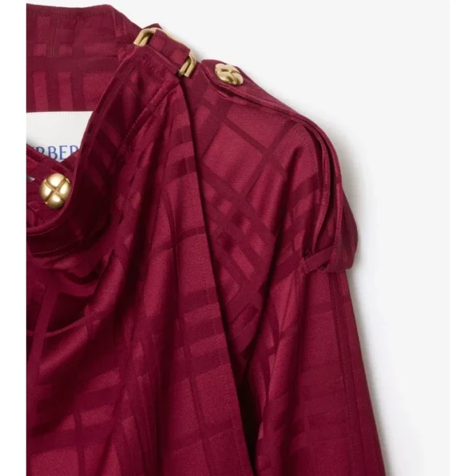 Check Silk Trench Coat
