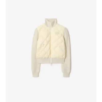 Check-Stitch Nylon and Wool Jacket