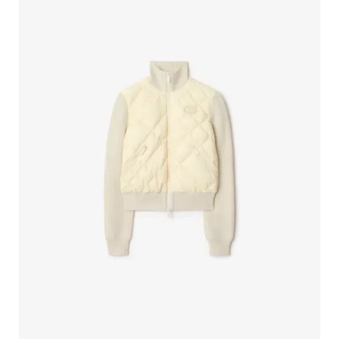 Check-Stitch Nylon and Wool Jacket