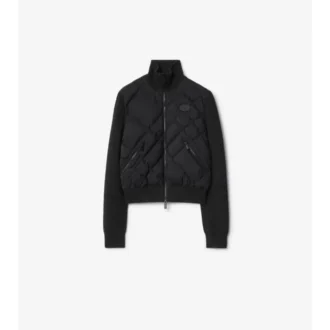 Check-Stitch Nylon and Wool Jacket