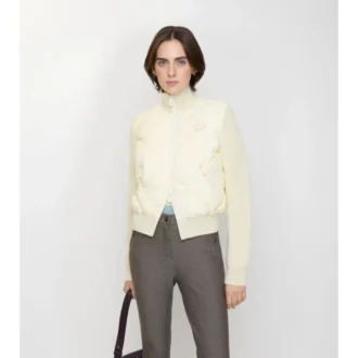 Check-Stitch Nylon and Wool Jacket