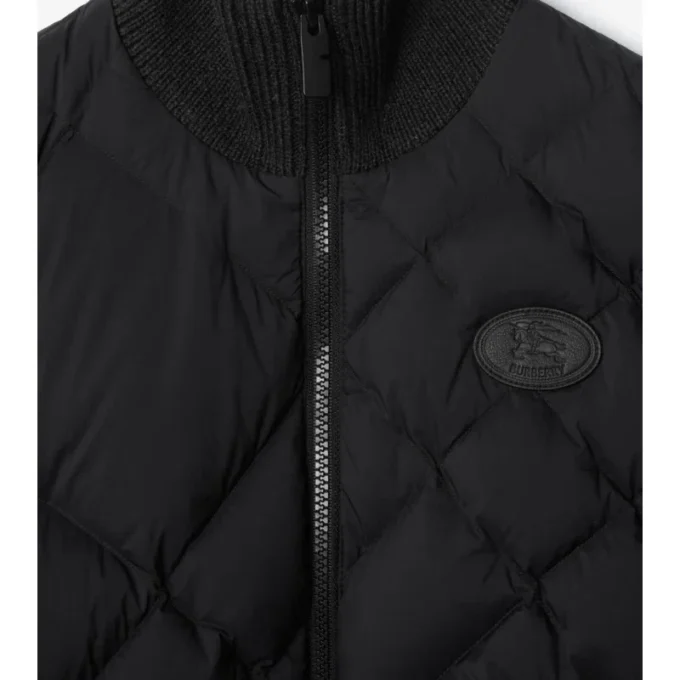 Check-Stitch Nylon and Wool Jacket