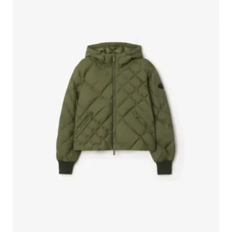 Check-Stitch Nylon Delley Puffer Jacket