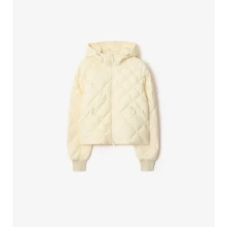 Check-Stitch Nylon Delley Puffer Jacket