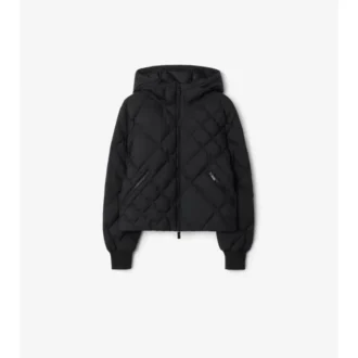Check-Stitch Nylon Delley Puffer Jacket