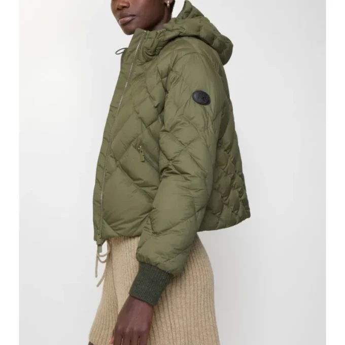 Check-Stitch Nylon Delley Puffer Jacket