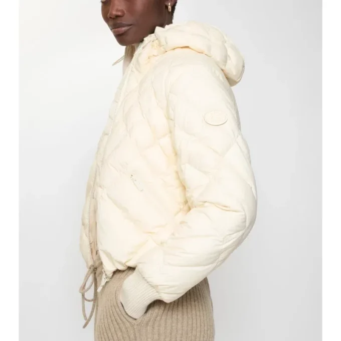 Check-Stitch Nylon Delley Puffer Jacket