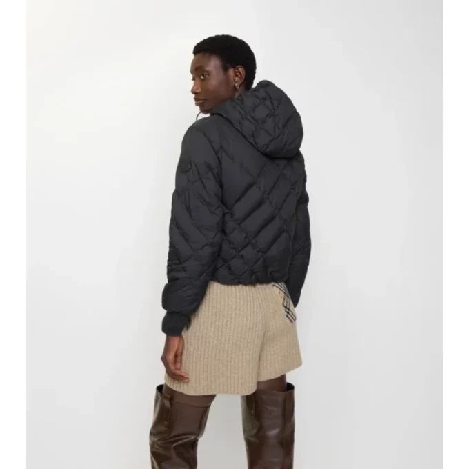 Check-Stitch Nylon Delley Puffer Jacket