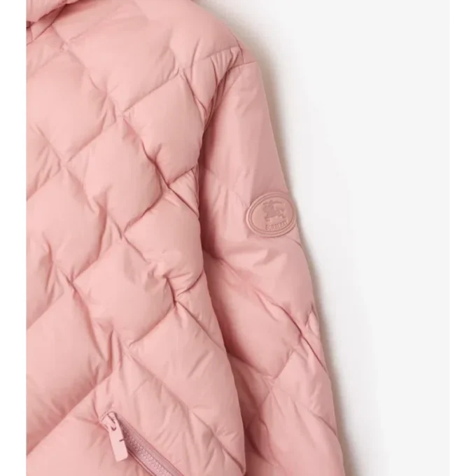 Check-Stitch Nylon Delley Puffer Jacket