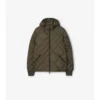 Check-Stitch Nylon Doversgreen Puffer Jacket