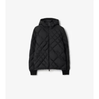 Check-Stitch Nylon Doversgreen Puffer Jacket
