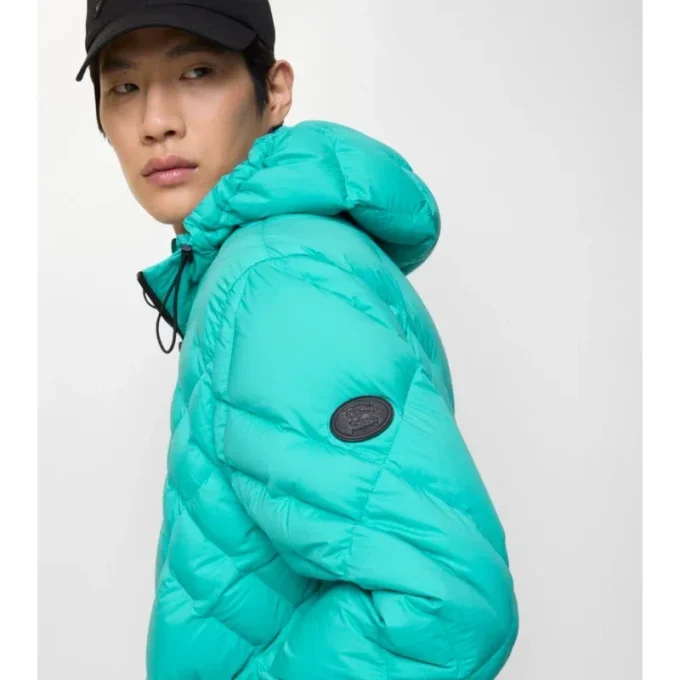 Check-Stitch Nylon Doversgreen Puffer Jacket