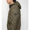 Check-Stitch Nylon Doversgreen Puffer Jacket