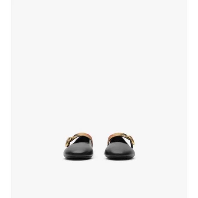 Check Strap Leather Robin Ballerinas