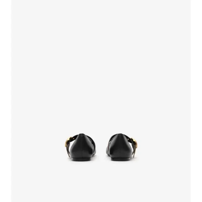 Check Strap Leather Robin Ballerinas