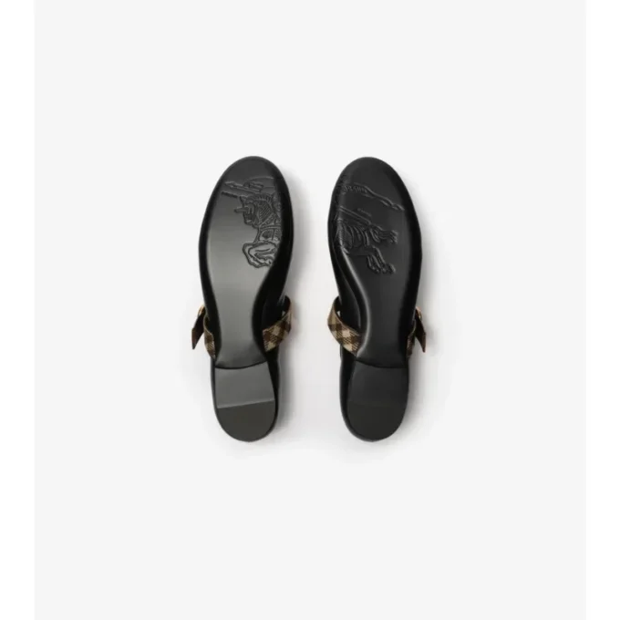 Check Strap Leather Robin Ballerinas