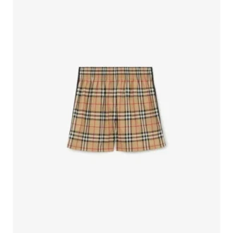 Check Stretch Cotton Shorts