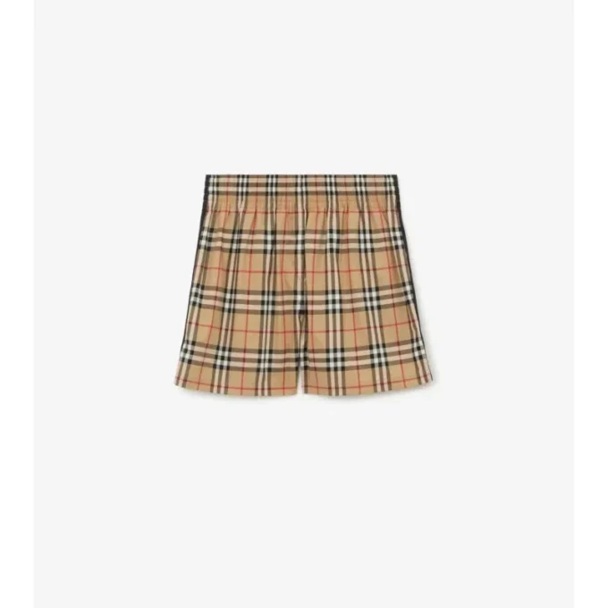 Check Stretch Cotton Shorts