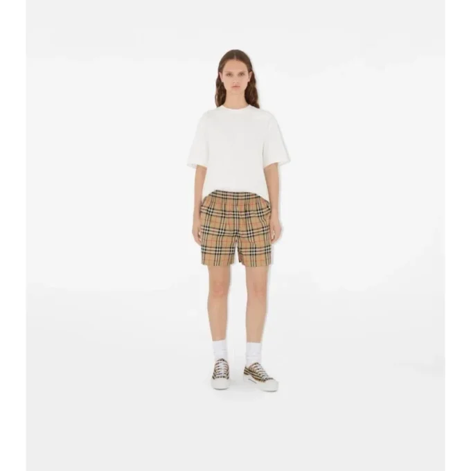 Check Cotton Shorts