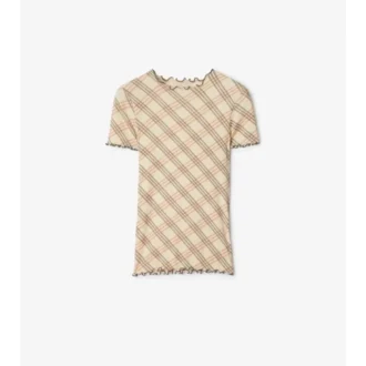 Check Stretch Cotton T-Shirt