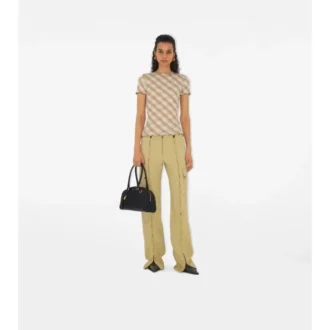 Check Stretch Cotton T-Shirt