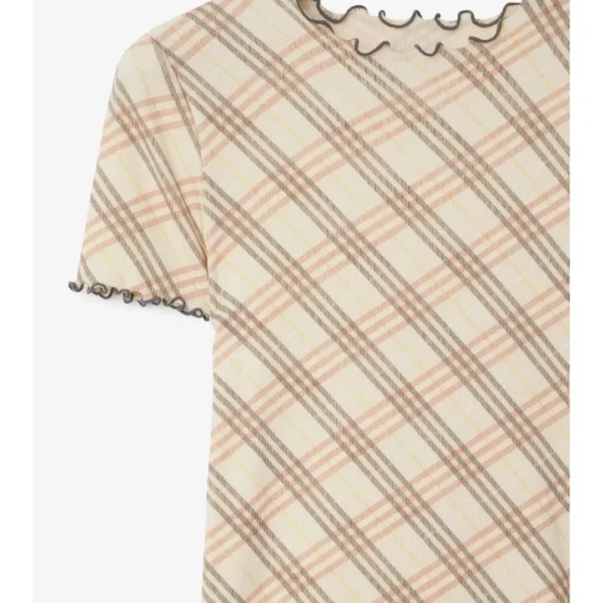 Check Stretch Cotton T-Shirt